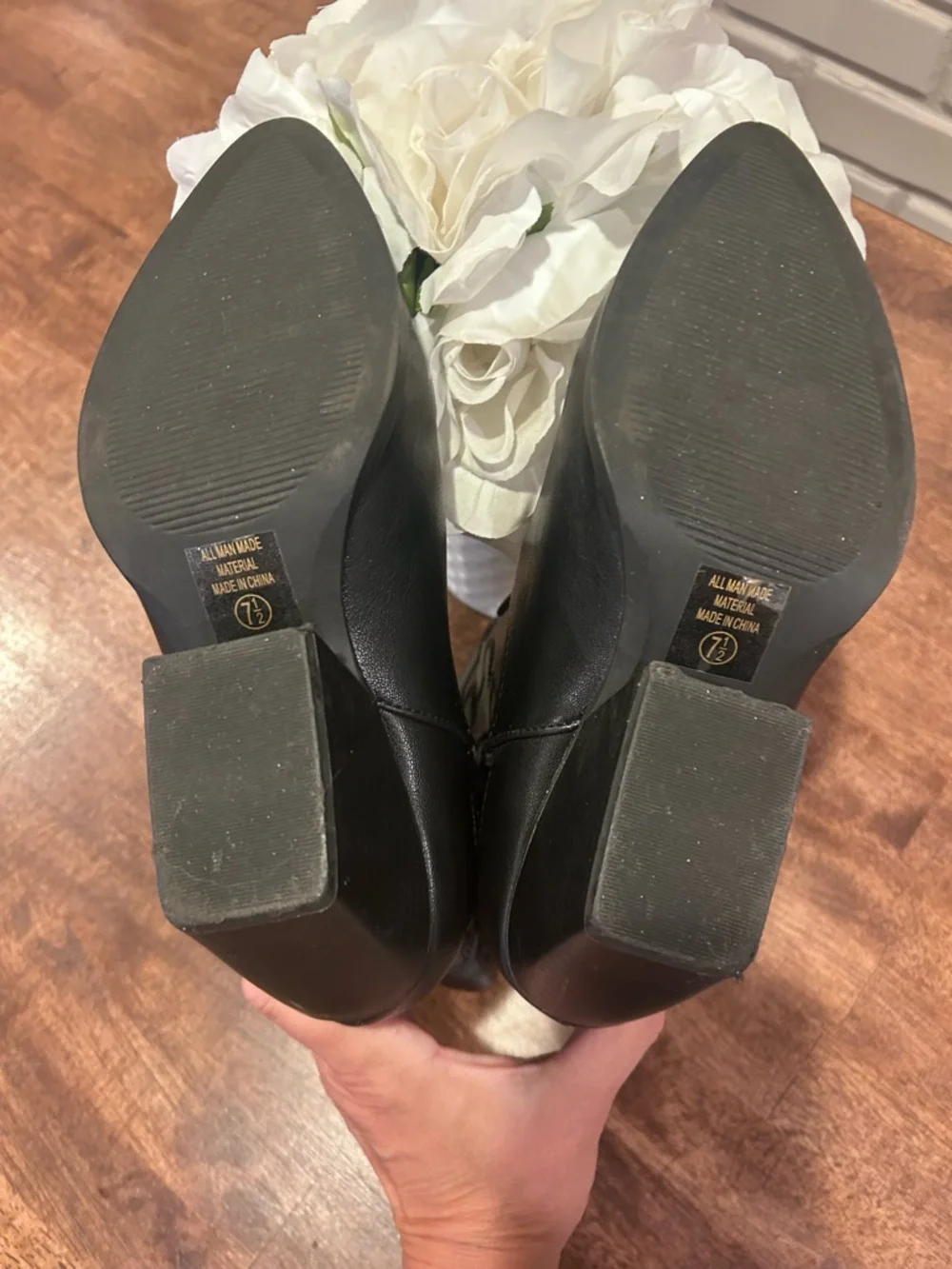 Soda Black Western-Style Block Heel Ankle Boot